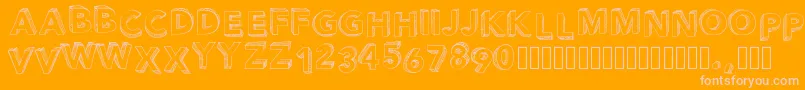Pwperspective-fontti – vaaleanpunaiset fontit oranssilla taustalla