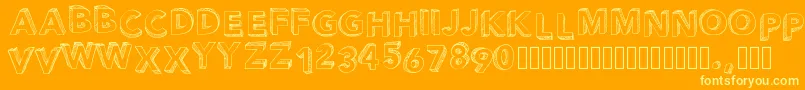 Pwperspective Font – Yellow Fonts on Orange Background