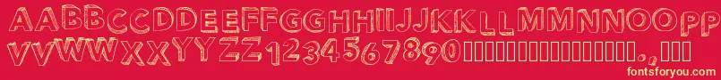 Pwperspective Font – Yellow Fonts on Red Background
