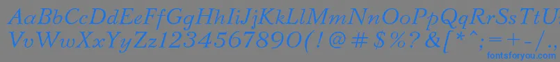 BazhanovcItalic Font – Blue Fonts on Gray Background