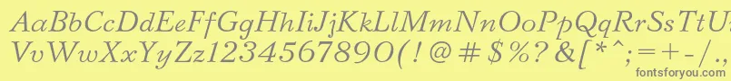 BazhanovcItalic Font – Gray Fonts on Yellow Background