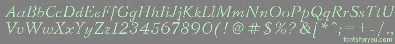 BazhanovcItalic Font – Green Fonts on Gray Background