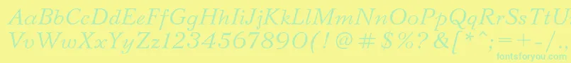BazhanovcItalic Font – Green Fonts on Yellow Background