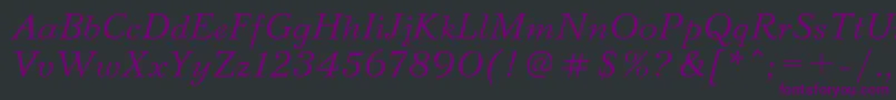 BazhanovcItalic-Schriftart – Violette Schriften auf schwarzem Hintergrund