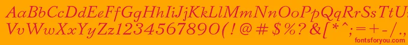 BazhanovcItalic Font – Red Fonts on Orange Background