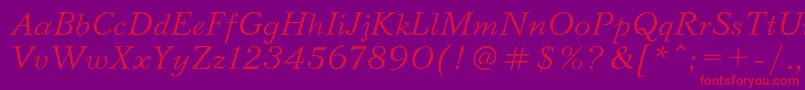 More about BazhanovcItalic Font BazhanovcItalic Font – Red Fonts on Purple Background