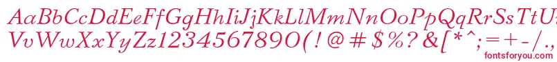 BazhanovcItalic Font – Red Fonts on White Background