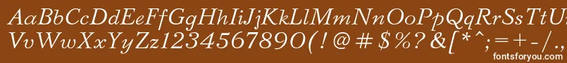 Czcionka BazhanovcItalic – białe czcionki na brązowym tle