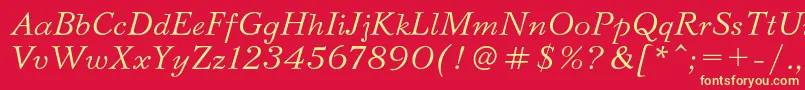 BazhanovcItalic Font – Yellow Fonts on Red Background