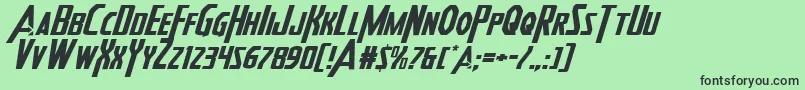 Heroesassembleexpandital2 Font – Black Fonts on Green Background