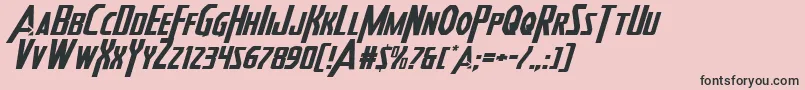 Heroesassembleexpandital2 Font – Black Fonts on Pink Background