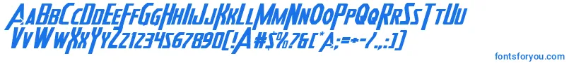 Heroesassembleexpandital2 Font – Blue Fonts on White Background