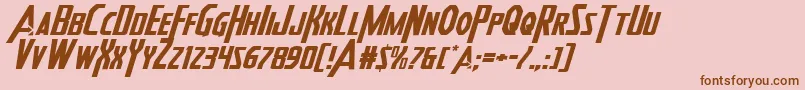 Heroesassembleexpandital2 Font – Brown Fonts on Pink Background