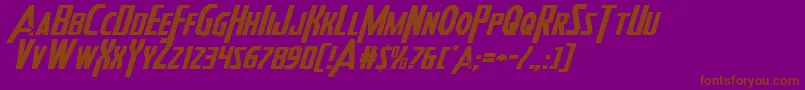 Heroesassembleexpandital2 Font – Brown Fonts on Purple Background