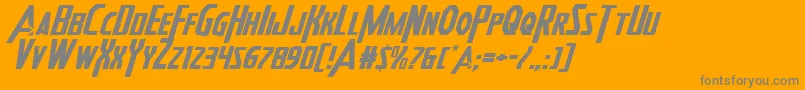 Heroesassembleexpandital2 Font – Gray Fonts on Orange Background