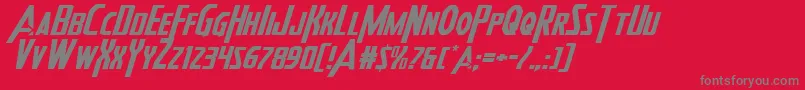 Heroesassembleexpandital2 Font – Gray Fonts on Red Background