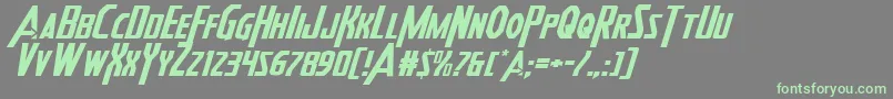 Heroesassembleexpandital2 Font – Green Fonts on Gray Background