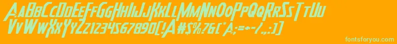 Heroesassembleexpandital2 Font – Green Fonts on Orange Background