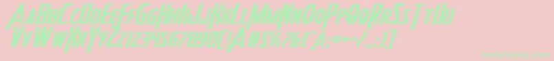 Heroesassembleexpandital2 Font – Green Fonts on Pink Background