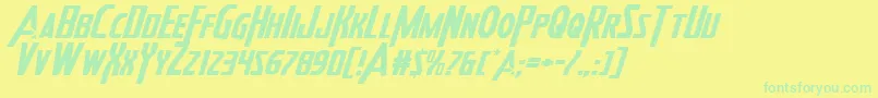 Heroesassembleexpandital2 Font – Green Fonts on Yellow Background