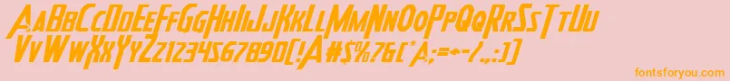 Heroesassembleexpandital2 Font – Orange Fonts on Pink Background
