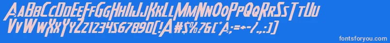Heroesassembleexpandital2 Font – Pink Fonts on Blue Background