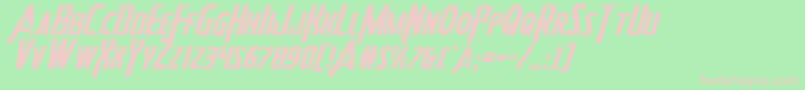 Heroesassembleexpandital2 Font – Pink Fonts on Green Background