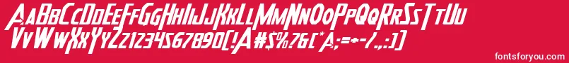 Heroesassembleexpandital2 Font – White Fonts on Red Background