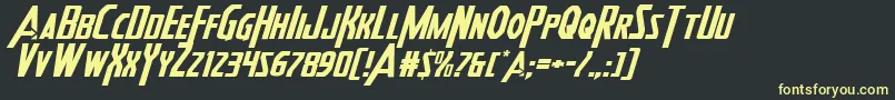 Heroesassembleexpandital2 Font – Yellow Fonts on Black Background