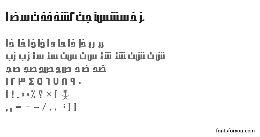 A fonte AymThghr2SUNormal. – alfabeto, números, caracteres especiais