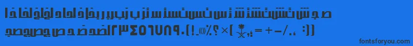 Шрифт AymThghr2SUNormal. – чёрные шрифты на синем фоне