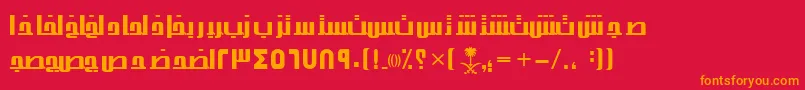 AymThghr2SUNormal. Font – Orange Fonts on Red Background