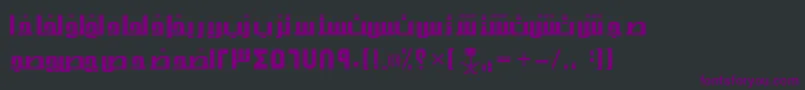 フォントAymThghr2SUNormal. – 黒い背景に紫のフォント