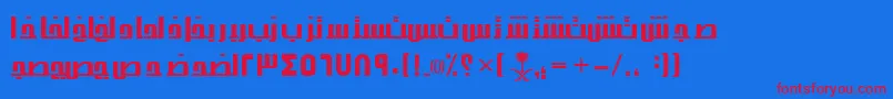 Шрифт AymThghr2SUNormal. – красные шрифты на синем фоне