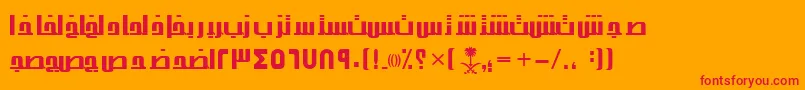 AymThghr2SUNormal. Font – Red Fonts on Orange Background