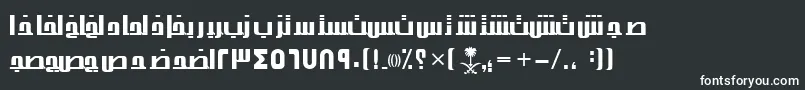 フォントAymThghr2SUNormal. – 黒い背景に白い文字