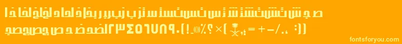 AymThghr2SUNormal. Font – Yellow Fonts on Orange Background