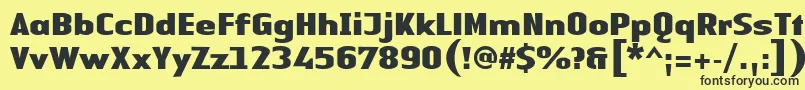 フォントLinotypeAuthenticSansBlack – 黒い文字の黄色い背景