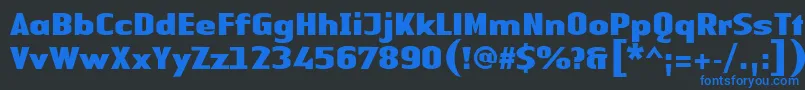 Шрифт LinotypeAuthenticSansBlack – синие шрифты на чёрном фоне