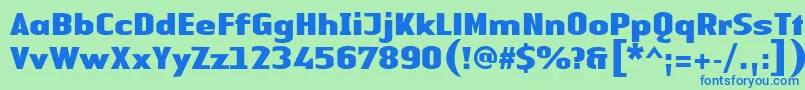 Шрифт LinotypeAuthenticSansBlack – синие шрифты на зелёном фоне