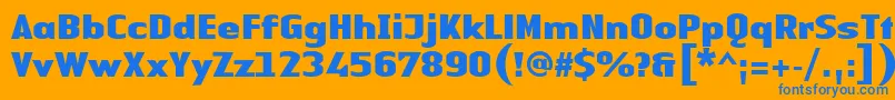 LinotypeAuthenticSansBlack-fontti – siniset fontit oranssilla taustalla