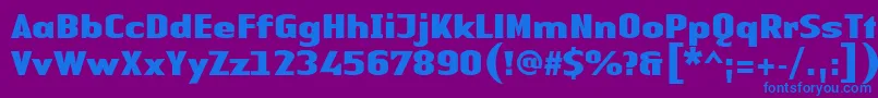 フォントLinotypeAuthenticSansBlack – 紫色の背景に青い文字
