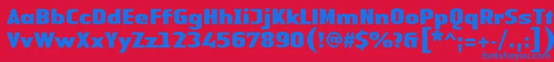 フォントLinotypeAuthenticSansBlack – 赤い背景に青い文字