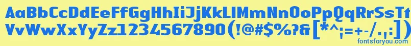 LinotypeAuthenticSansBlack Font – Blue Fonts on Yellow Background