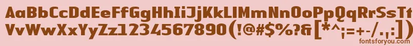 フォントLinotypeAuthenticSansBlack – ピンクの背景に茶色のフォント
