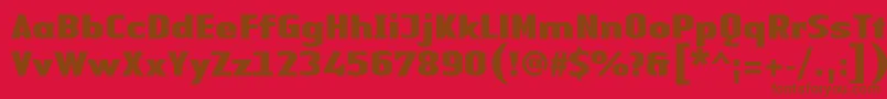 Czcionka LinotypeAuthenticSansBlack – brązowe czcionki na czerwonym tle