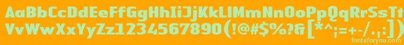 LinotypeAuthenticSansBlack-fontti – vihreät fontit oranssilla taustalla