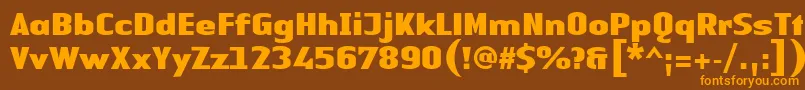 LinotypeAuthenticSansBlack Font – Orange Fonts on Brown Background