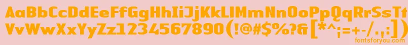 Fonte LinotypeAuthenticSansBlack – fontes laranjas em um fundo rosa