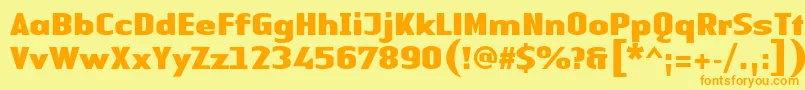 Fonte LinotypeAuthenticSansBlack – fontes laranjas em um fundo amarelo